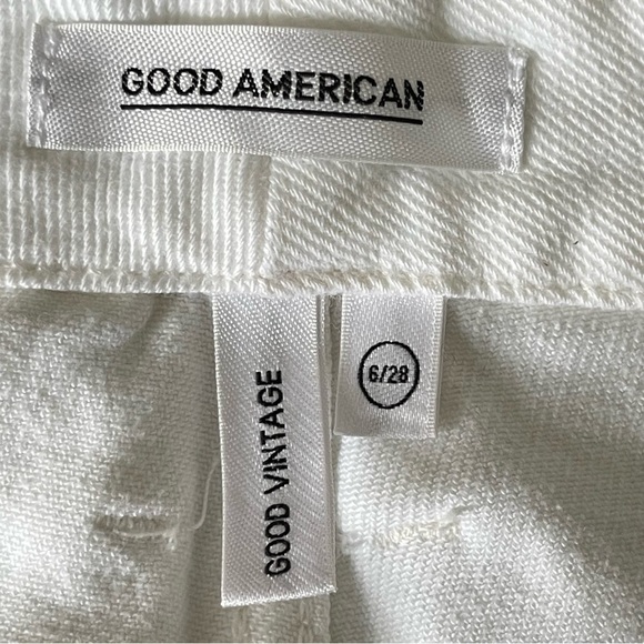❌SOLD❌ GOOD American Good Vintage Straight Leg jeans High Rise White denim Zip - Picture 9 of 10